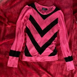 Pink and black stripped long sleeve shirt